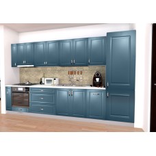 Bucatarie Zebra alba / Fronturi MDF Albastru - Varianta 3